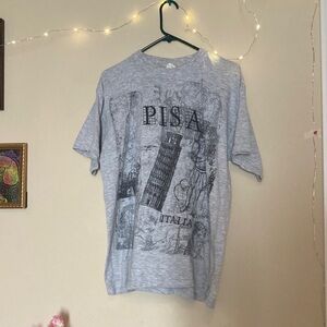 Gray Pisa Italia Graphic Tee - Art Sketch Heather Comfy